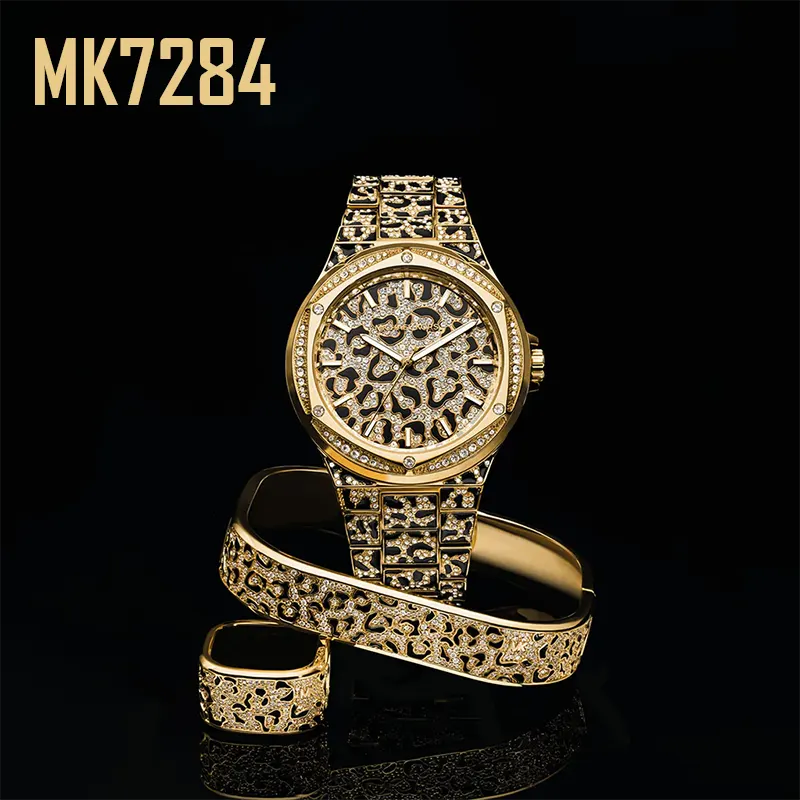 Michael Kors Oversized Lennox Pavé Gold-Tone Ladies Watch- MK7284